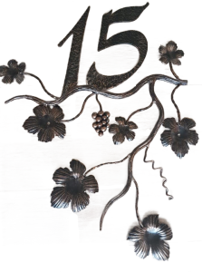 Namo numeris su vynuogės papuošimu