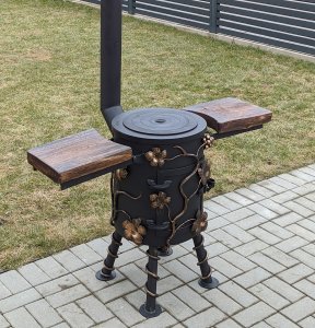 Blacksmith-style cauldron stove – Grape, 6.3 mm thick, for 12 L pot