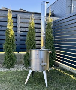 Stainless Steel PREMIUM 12L Cauldron Stove with Chimney