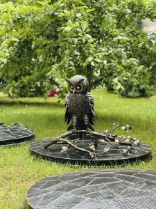 Well cover with an owl