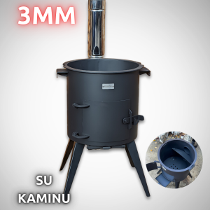PREMIUM nuo 8L iki 22L 3MM krosnelė su kaminu