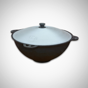 Uzbekiškas kazano puodas nuo 6L iki 22L Namangan plokščiu dugnu su dangčiu