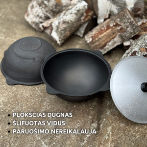 Uzbekiškas kazano puodas nuo 6L iki 22L Namangan plokščiu dugnu su dangčiu