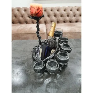 Bottle and Glass Holder – Candlestick