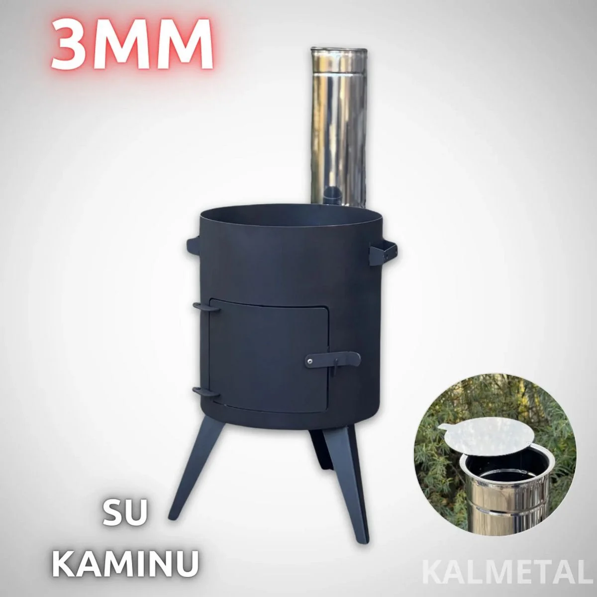 ECO nuo 8L iki 22L 3MM krosnelė su kaminu