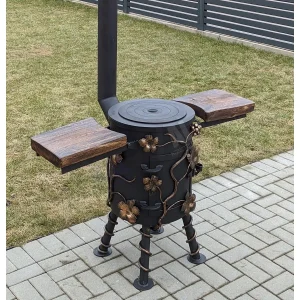 Blacksmith-style cauldron stove – Grape, 6.3 mm thick, for 12 L pot