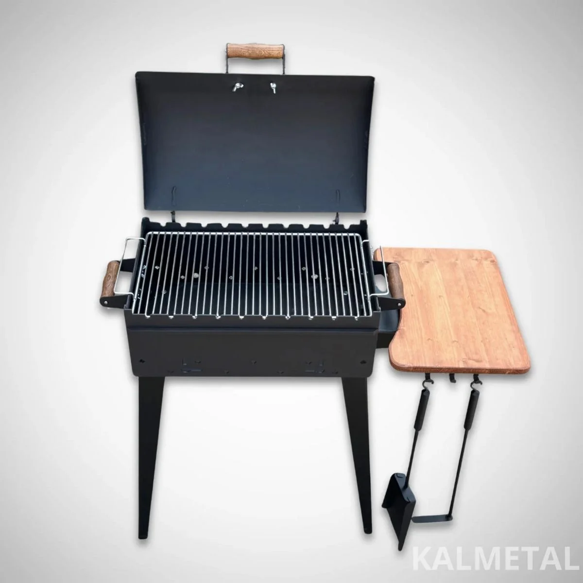 Compact Skewer Grill with Lid and Side Shelf - Image 2