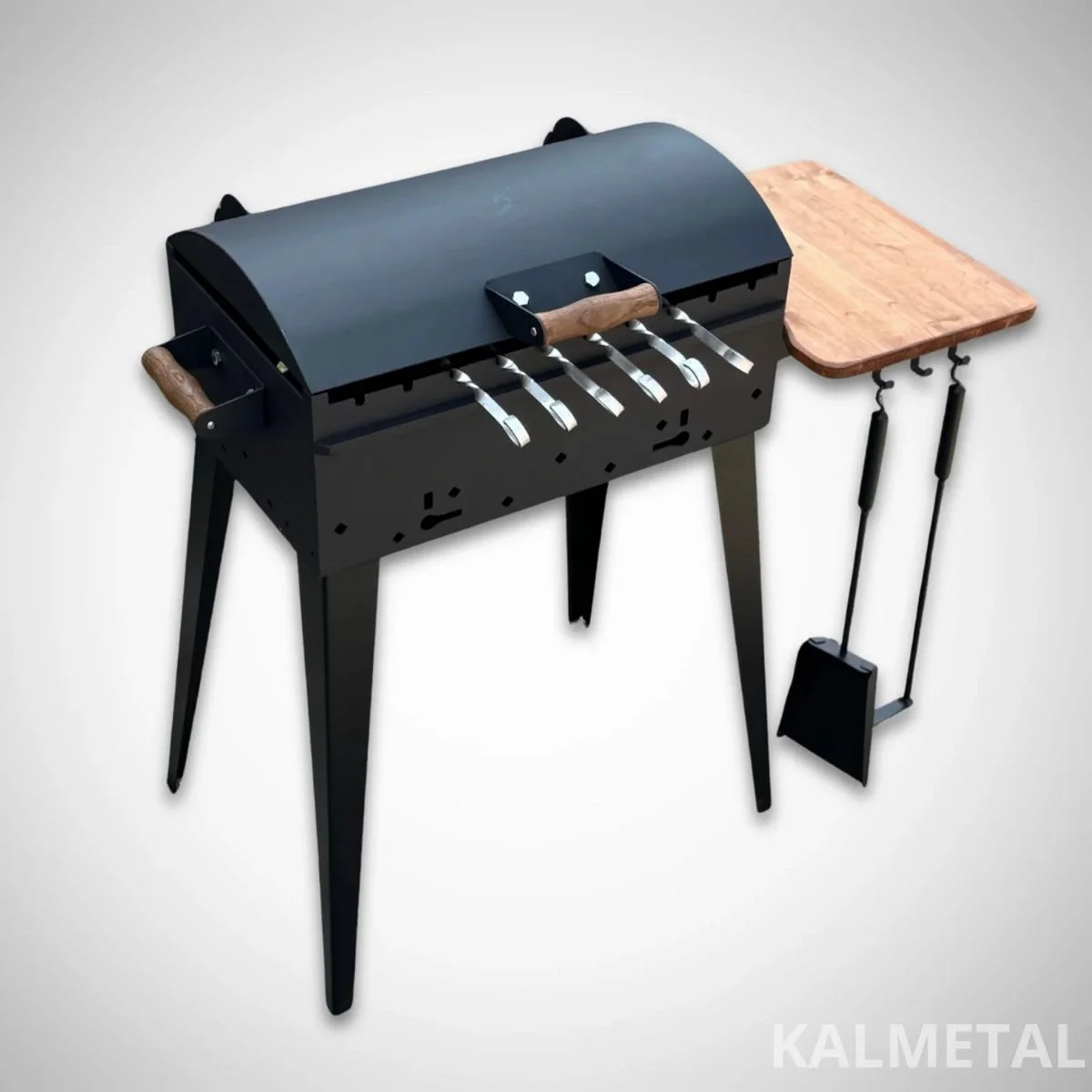 Compact Skewer Grill with Lid and Side Shelf - Image 3