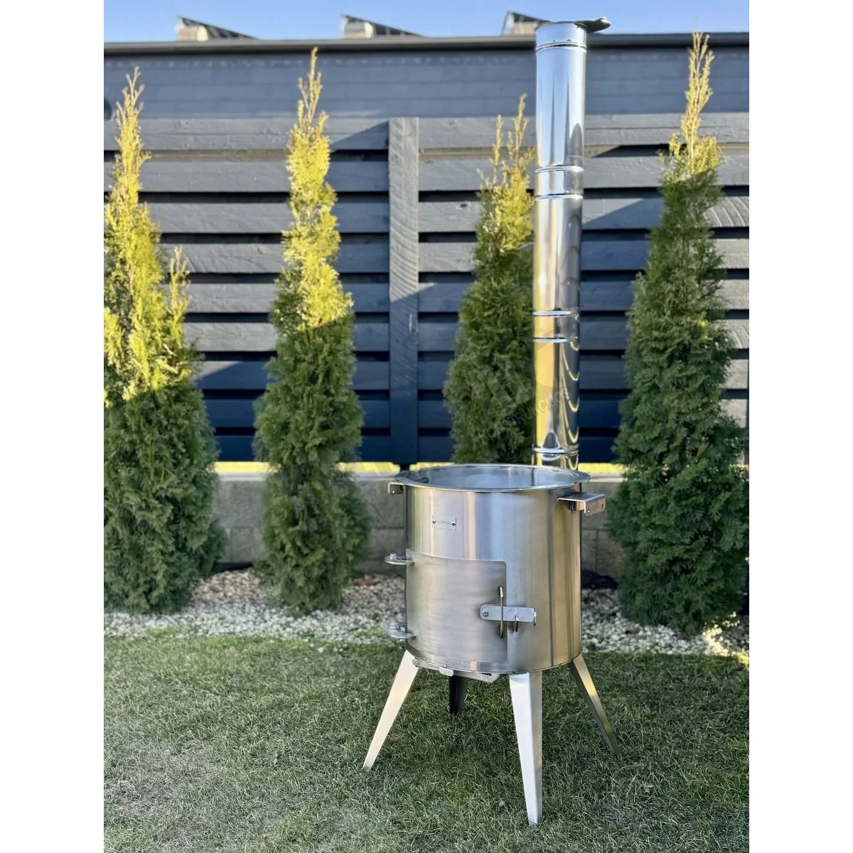 Nerūdijančio plieno PREMIUM 12L kazano krosnelė su kaminu - Image 2