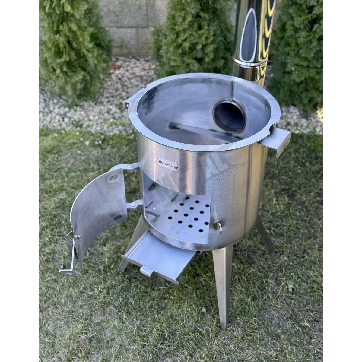 Nerūdijančio plieno PREMIUM 12L kazano krosnelė su kaminu - Image 6