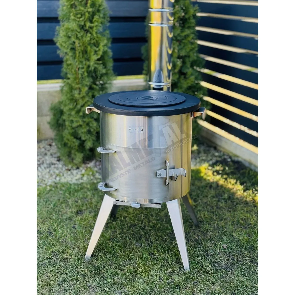 Nerūdijančio plieno PREMIUM 12L kazano krosnelė su kaminu - Image 8