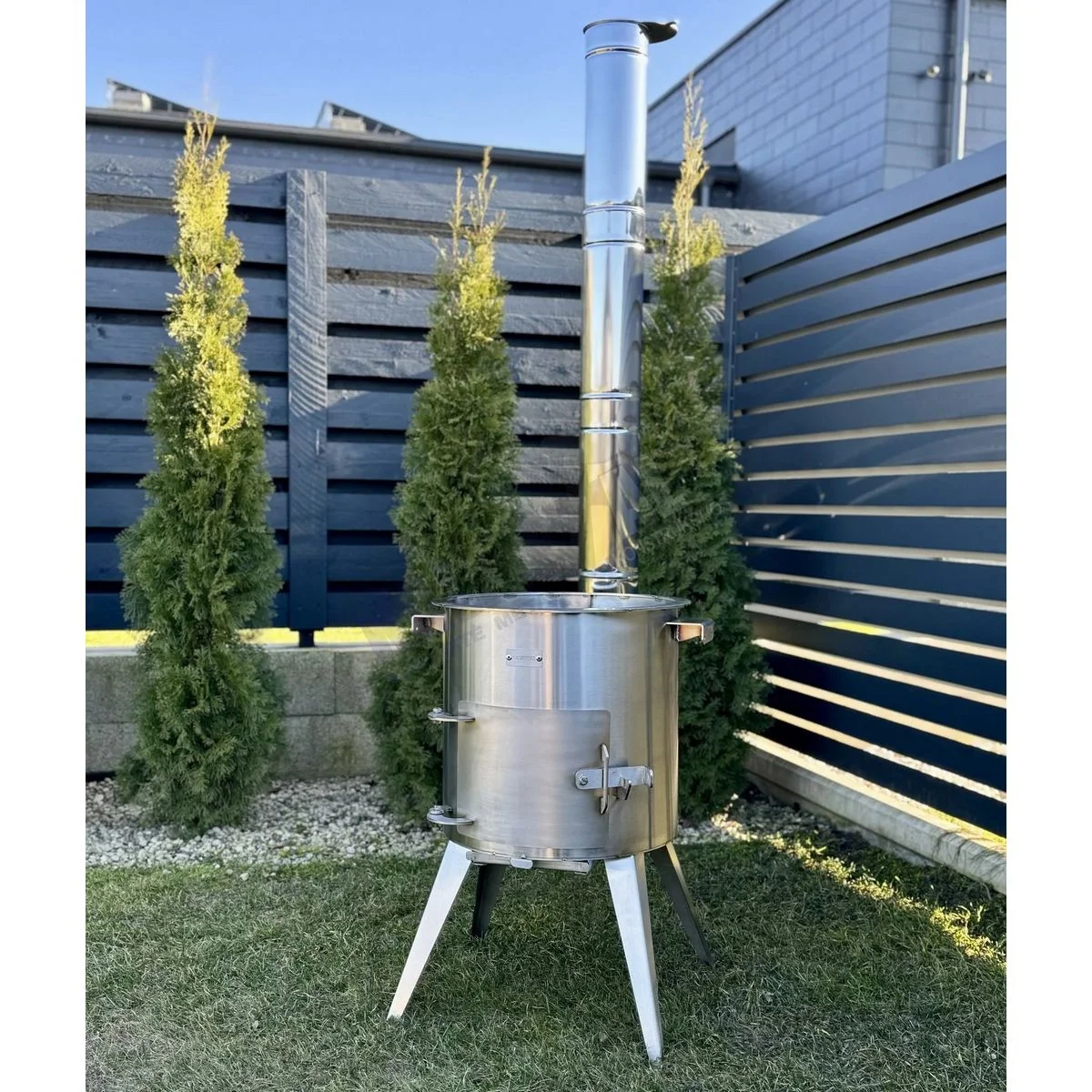 Nerūdijančio plieno PREMIUM 12L kazano krosnelė su kaminu - Image 9