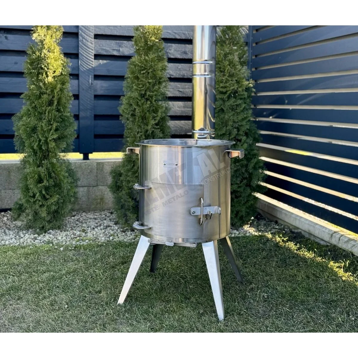 Nerūdijančio plieno PREMIUM 12L kazano krosnelė su kaminu - Image 11