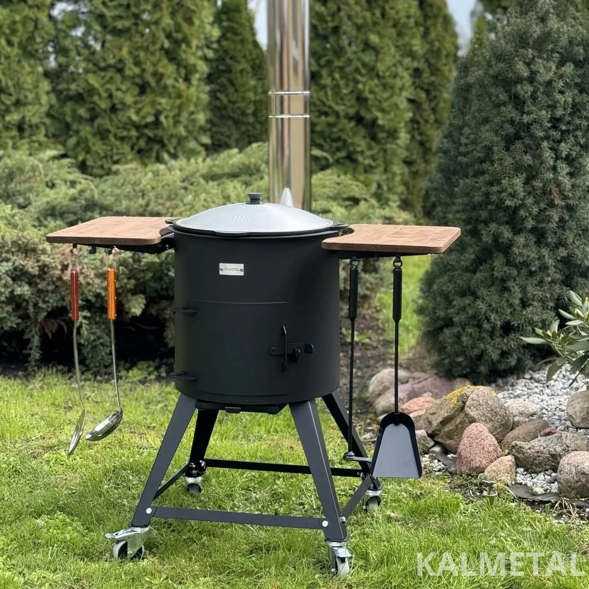 PREMIUM 3MM stove from 8L to 22L with chimney, shelves, and wheels - Image 4