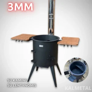 PREMIUM 3MM stove from 8L to 22L with chimney, shelves