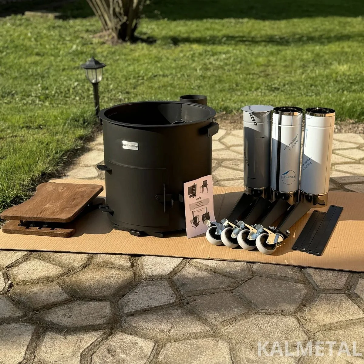 PREMIUM nuo 8L iki 22L 5MM krosnelė su kaminu, su lentynomis, ratukais - Image 13