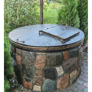 Well cover with door and handles